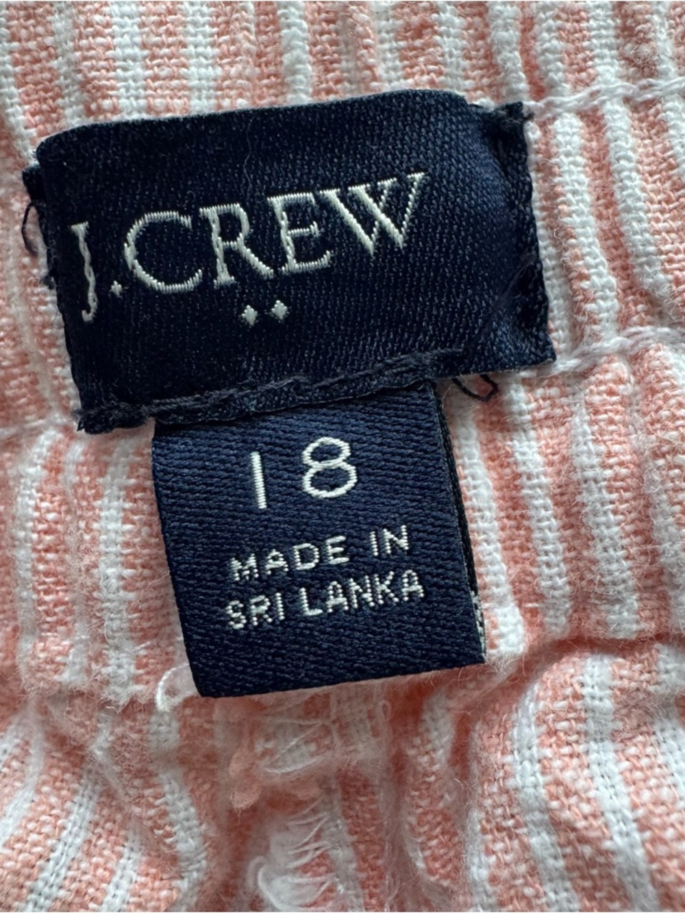 J. Crew Factory Striped Linen-Cotton Blend Drawstring Pant Cropped Spring Beachy - Picture 9 of 11